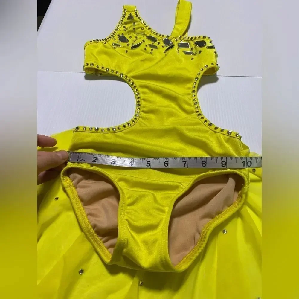 Custom Competition Solo Costume Neon Yellow Cutout Lyrical Contemporary MC